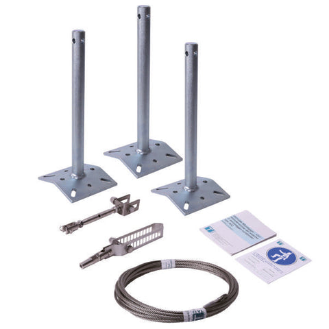 K30F-I - Inox - KIT LINEA VITA MONTANTI A BASE DOPPIA FALDA - 15/30 m